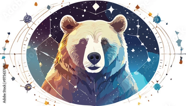 Fototapeta bear in a circle