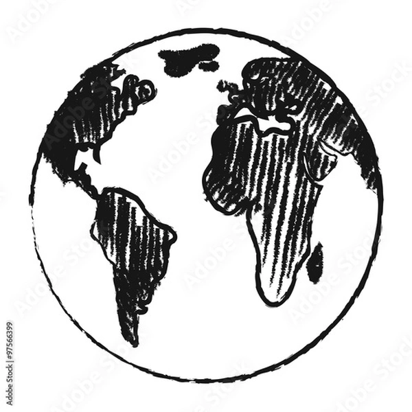 Fototapeta Hand drawn earth