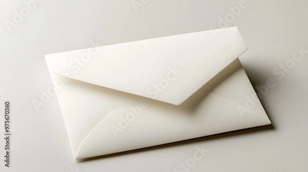 Fototapeta 177. A pristine white envelope with a clean, smooth texture