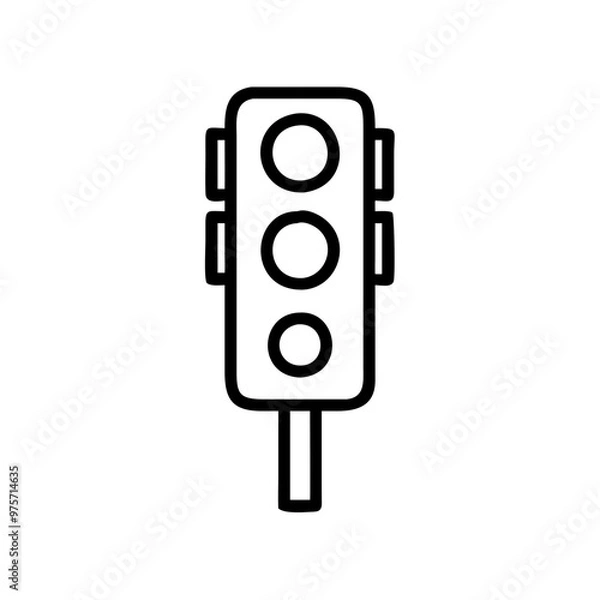 Fototapeta Traffic light outline icon vector