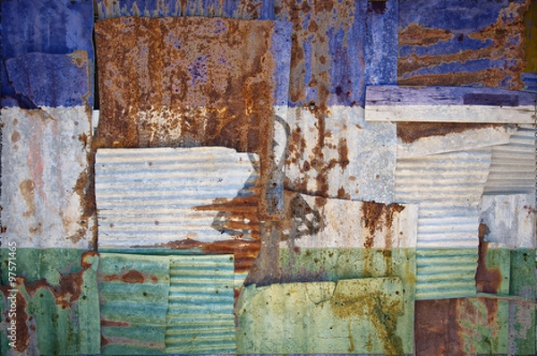 Obraz Corrugated Iron Lesotho Flag