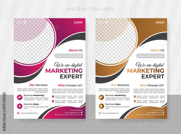 Fototapeta Modern and professional multipurpose corporate business flyer template design brochure cover