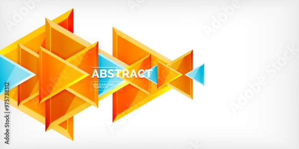 Fototapeta Triangle glass shapes geometric abstract background. Vector Illustration For Wallpaper, Banner, Background, Card, Book Illustration, landing page