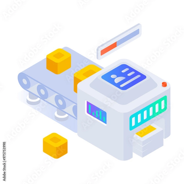 Obraz Assembly line icon in isometric style