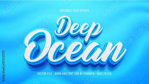 Obraz Editable text effect ocean theme