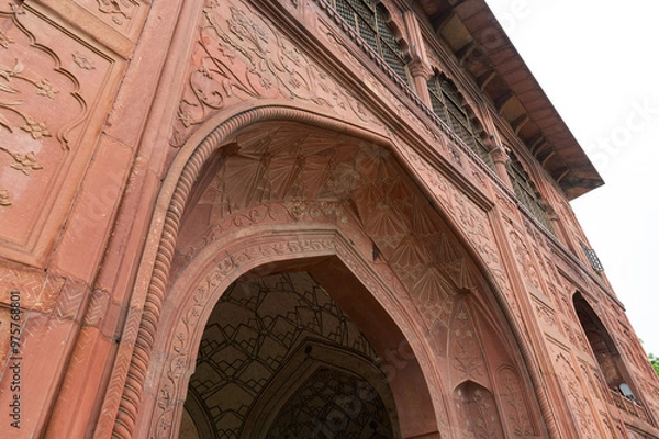Obraz The Red Fort, also known as Lal Qila is a historic fort in Delhi, India. The view from the inside