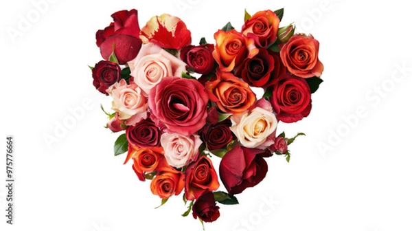 Fototapeta Heart of roses on transparent background