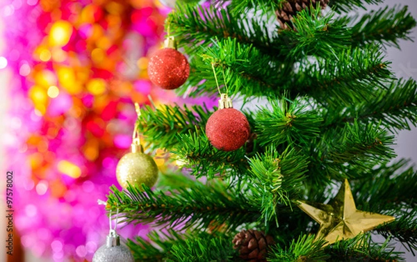 Fototapeta decorated Christmas tree