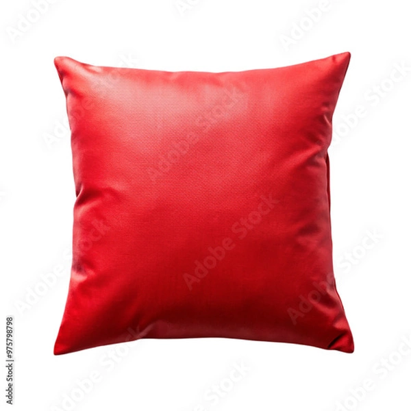 Fototapeta Red pillow isolated on transparent background.