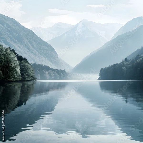 Fototapeta Calm Mountain Lake Reflections