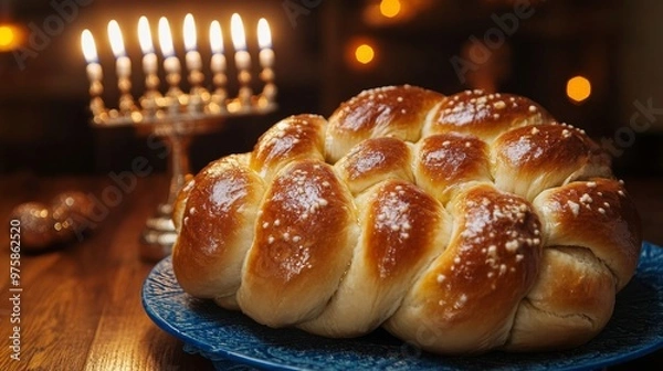 Fototapeta Challah Bread for Shabbat or Hanukkah.