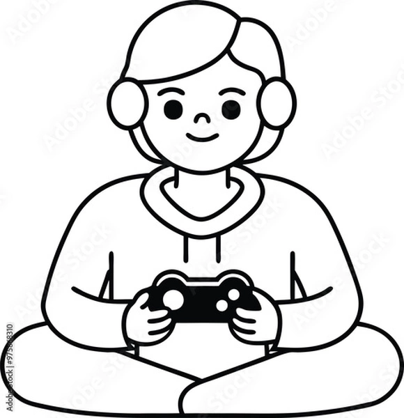 Obraz gaming person illustration