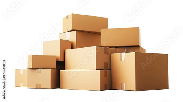 Fototapeta Stack of cardboard boxes.