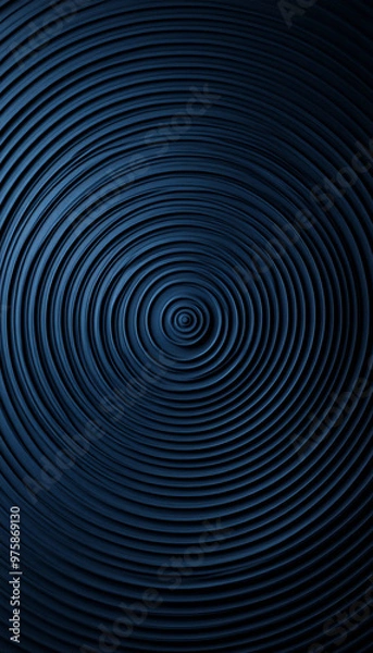 Fototapeta A mesmerizing abstract background featuring concentric circles in deep blue tones, creating a sense of depth and tranquility.