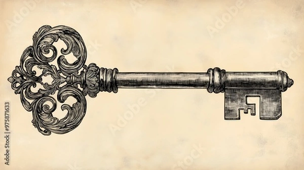 Fototapeta a drawing of a key 