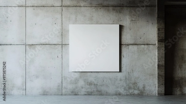 Obraz Blank canvas on concrete wall in minimalist setting