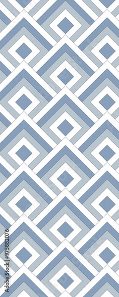 Fototapeta A geometric pattern featuring alternating blue and white zigzag shapes, creating a visually appealing design.