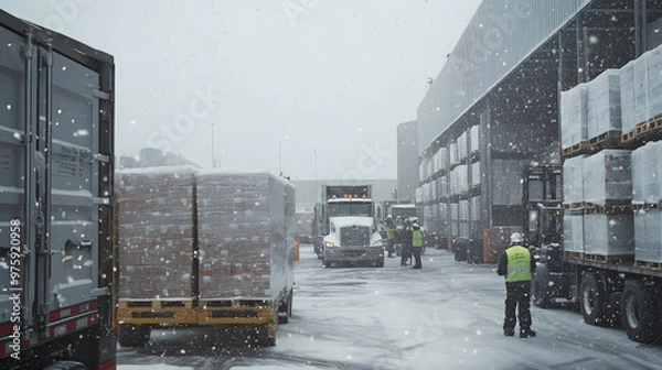 Obraz Operating Logistics Despite Snowy Conditions