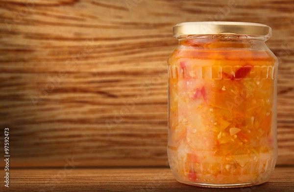 Obraz Pickled vegetables in jar