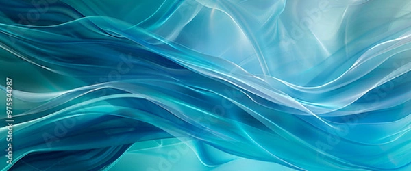 Fototapeta Abstract blue background ,abstract background with smooth lines in turquoise and blue colors ,abstract blue background with smooth lines