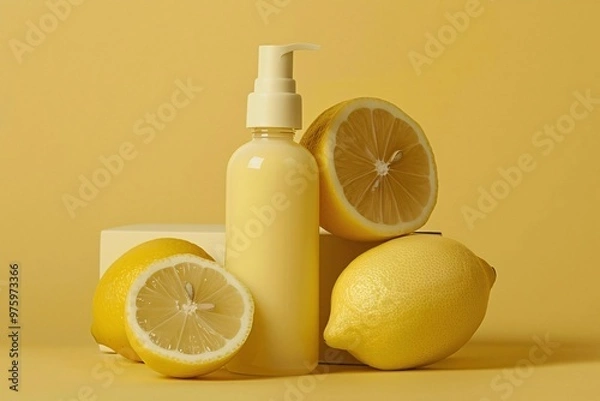 Obraz lemon and bottle