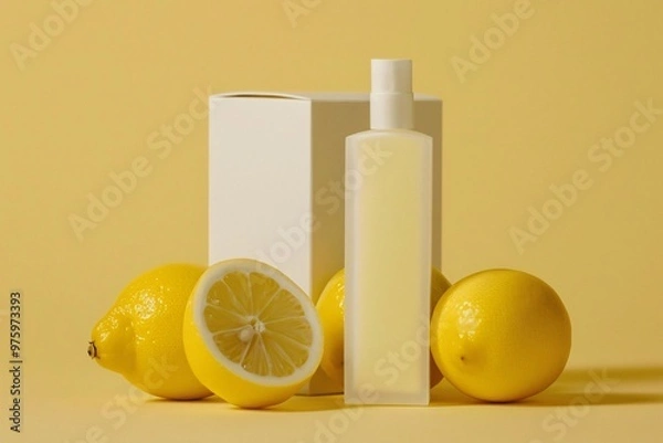 Obraz lemon and bottle