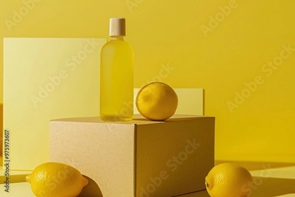 Obraz lemons and bottle