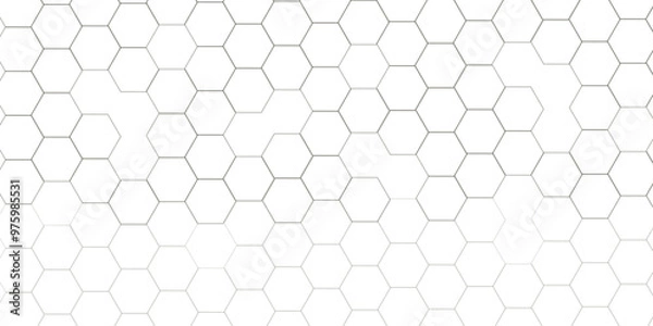 Fototapeta Abstract white background with hexagon and hexagonal background. Luxury white pattern with hexagons. abstract 3d hexagonal background with shadow. 3D futuristic abstract honeycomb mosaic background.