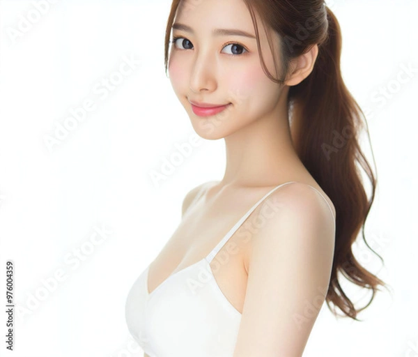 Fototapeta 白い水着の美女