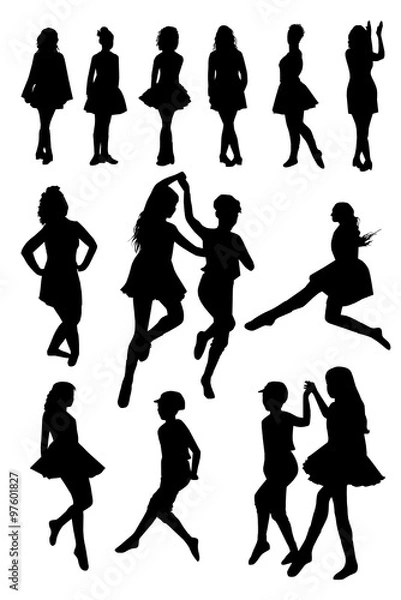 Obraz Silhouettes of Irish Dancers