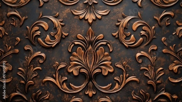 Fototapeta 3d Damask pattern background