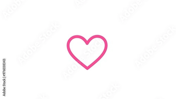 Fototapeta Minimalistic Pink Heart Logo on White Background - Clean Vector Graphic Design with Simple Flat Colors