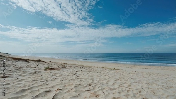 Fototapeta sand beach and sky and sea view
