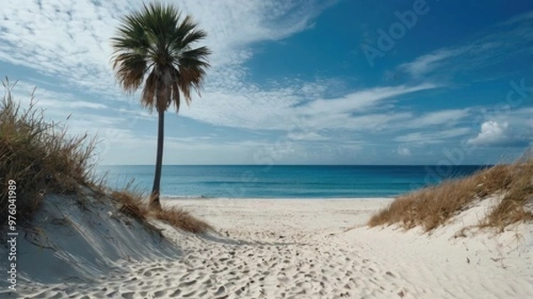 Fototapeta palm tree on the beach