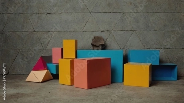 Fototapeta children playing with blocks