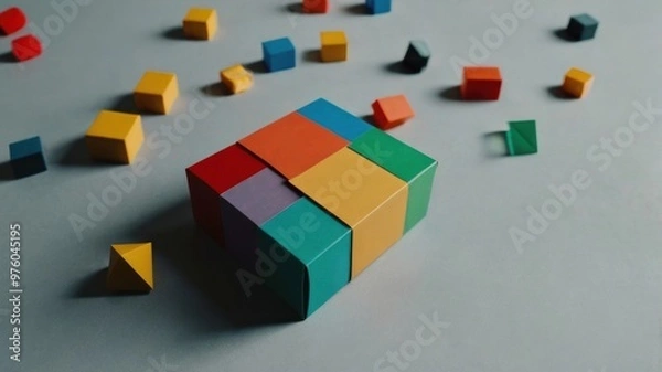 Fototapeta cubes on a white background