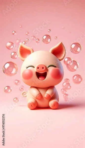 Fototapeta 3D lachendes Ferkel