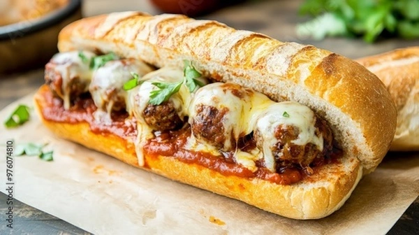 Fototapeta Delicious Meatball Sub