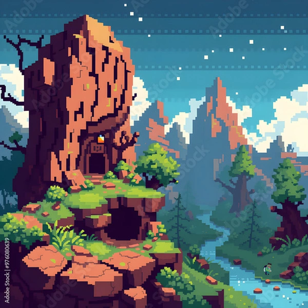 Obraz landscape with castle