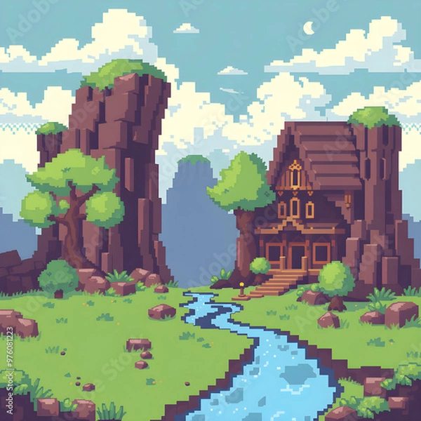 Obraz landscape with city