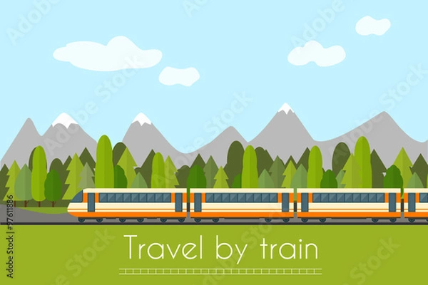 Obraz Train on railway 