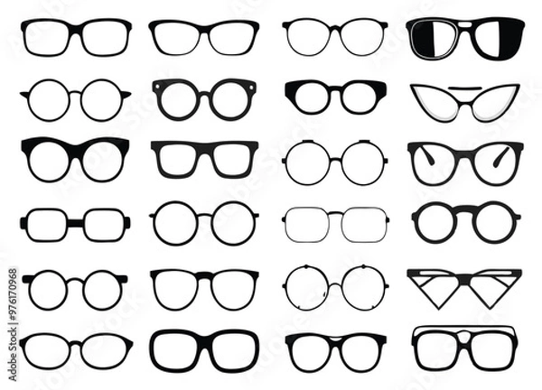 Fototapeta Glasses collection. Sunglasses set. Vector illustration