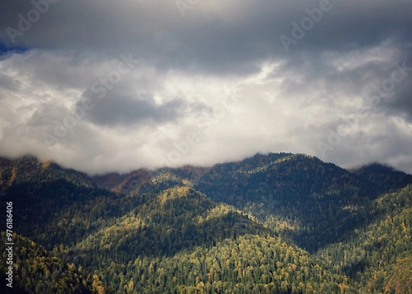 Obraz Cloudy hills, Abkhazia