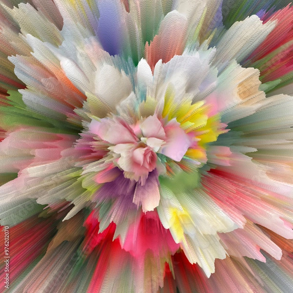 Obraz Abstract floral pixel art