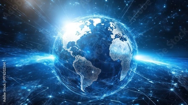 Fototapeta Digital Earth Network