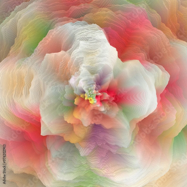 Obraz Abstract floral pixel art