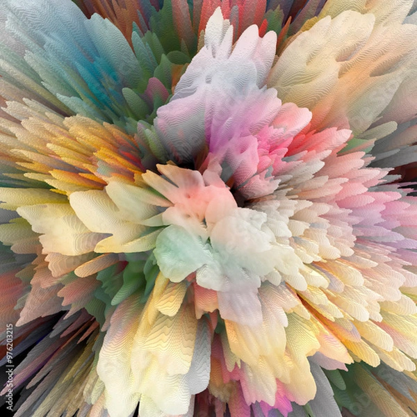 Obraz Abstract floral pixel art