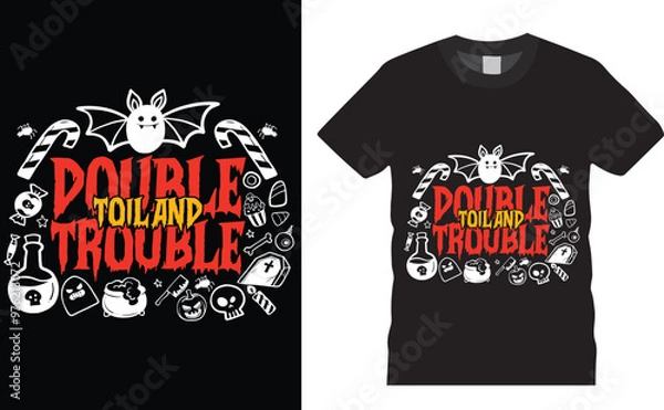 Fototapeta Grim Reaper with scythe double toil and trouble.