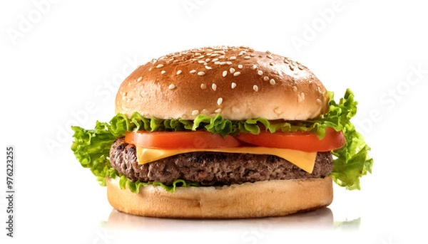 Fototapeta burger isolated on white background