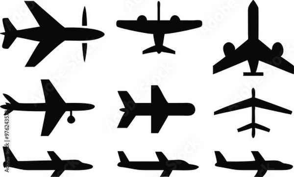 Fototapeta Plane different icons set.